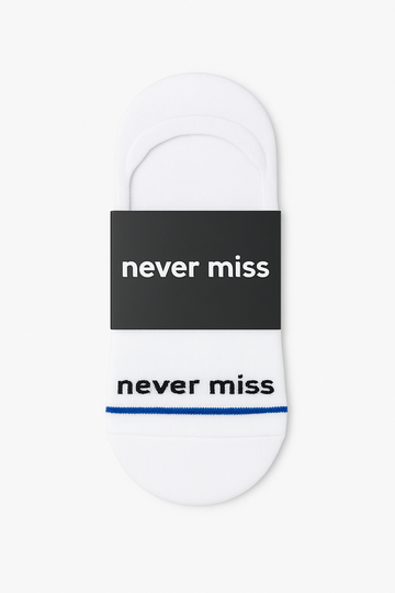 Nevermiss Premium No Show Socks 3 Pack - White